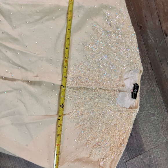 Anne Scott 1950s sequined pale yellow 100% cashmere sweater - Picture 8 of 8